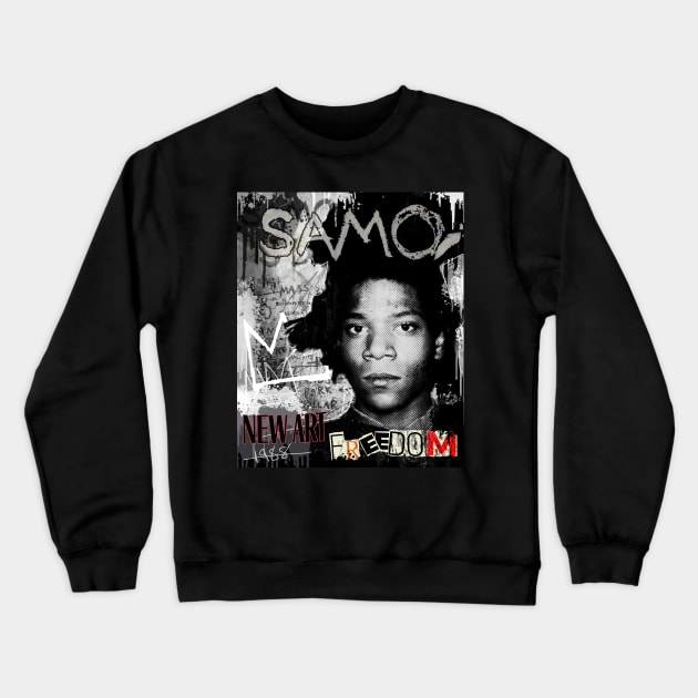 Basquiat Collage Crewneck Sweatshirt by bulletstudios